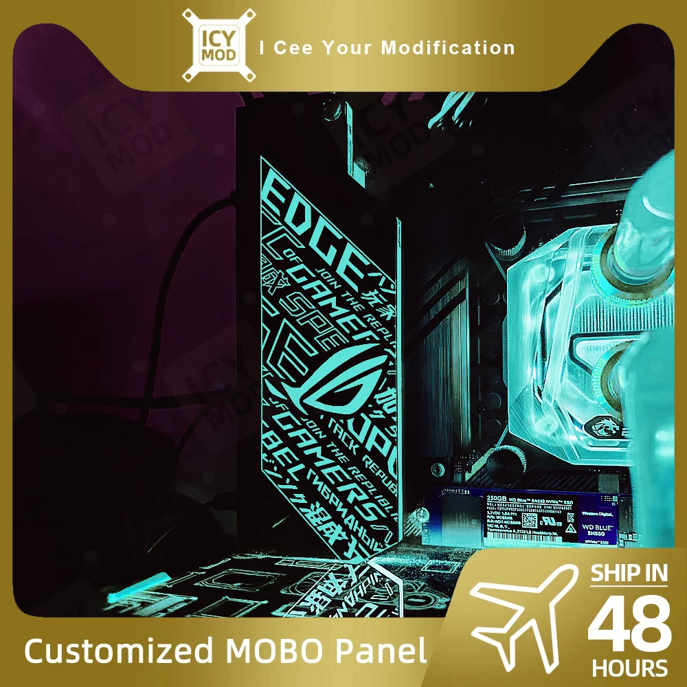 Panel Dekorasi IO Motherboard DIY dengan Lampu RGB, MOD Chassis ARGB MOBO I/O, Kustomisasi Cover Mainboard, AURA SYNC untuk Casing PC