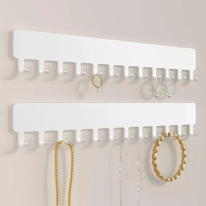 Acrylic Jewelry Display Stand Wall-mounted Necklace Bracelet Organizer Shelf Hairband Key Wall Hanger Living Room Sundries Rack