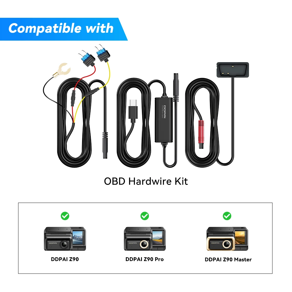 DDPAI Dashcam Hardwire Kit voor 24H parkeermonitor Compatibel met Z60/Z60 Pro/MINI2X/Z50 Pro/A400