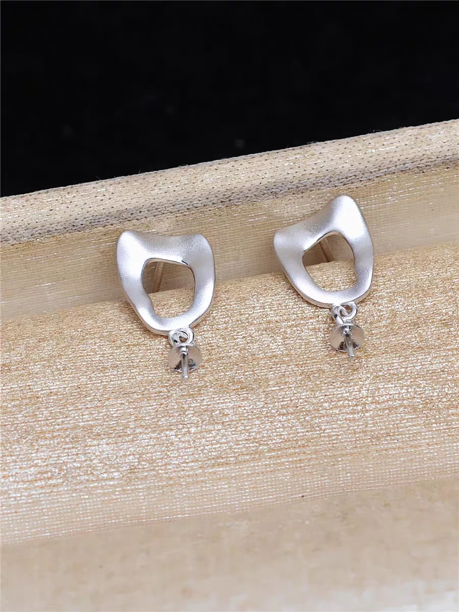 925 Sterling Silver Earrings Base Findings Mountings Jewelry Mounts Fittings Women's Accessories for 8-15mm Beads Pearls