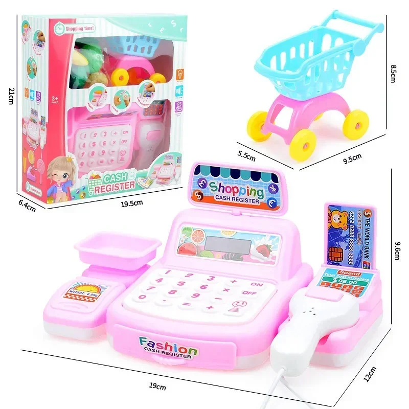 Simulação Supermercado Cash Register Toy, Brinquedos Conjunto com Iluminação, Efeitos Sonoros, Cálculo, Caixa, Educação Infantil