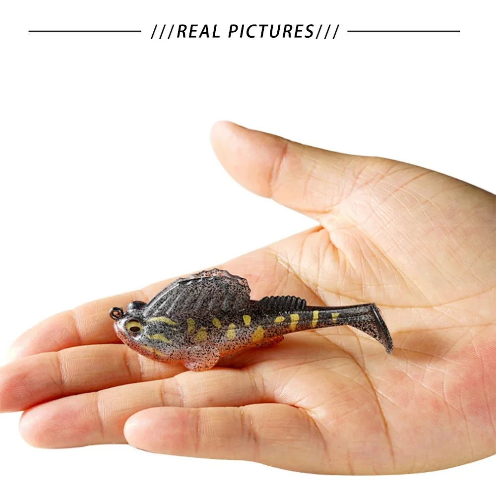 

14g Soft Silicone Dark Sleeper Lure, Weighted Paddle Tail Swimbait with Concealed Hook for Bass Pike Trout Perch Fishing