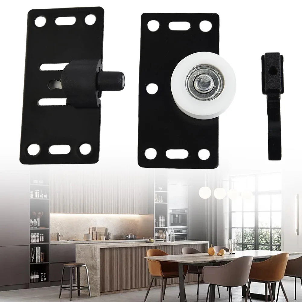 Hanging Concave Closet Wardrobe Cupboard Caster Nylon Wheel Wear-Resistant Thicken Pulley Sliding Door Roller Hardware Black