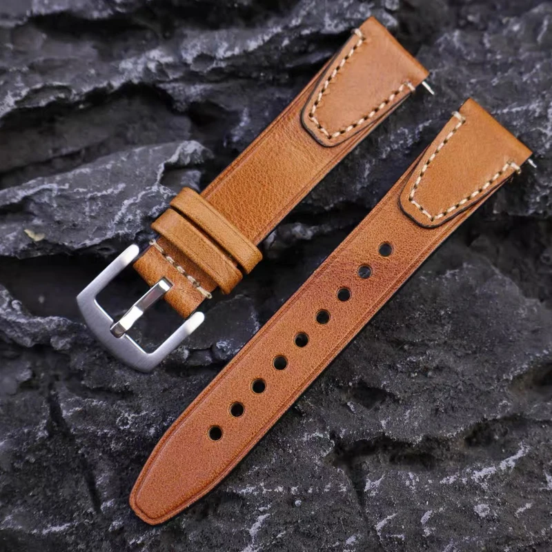 18mm-20-22mm Band for Samsung Galaxy Watch 7/6/5/4 44/40mm Classic Leather Watchband for Xiaomi Redmi Watch 5 Lite/Active Strap