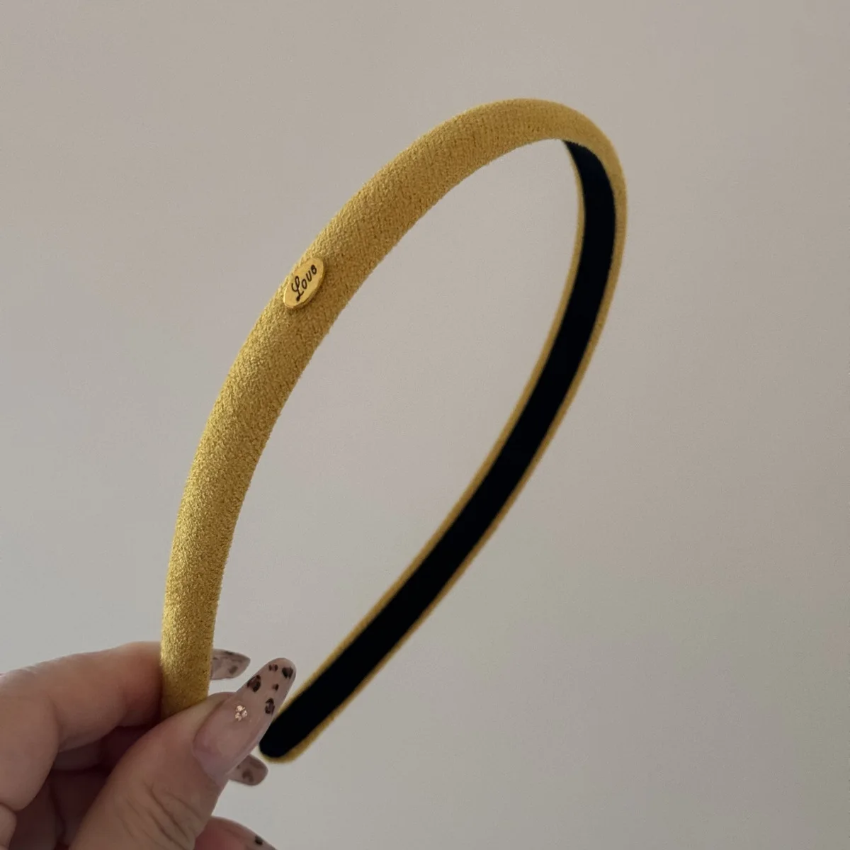 1Pcs Samt Textur Feine Haar Hoop Multi Farbe Einfache Liebe Logo Haar Hoop frauen Täglich Vielseitige Kopfbedeckung haar Bands – Detail 18
