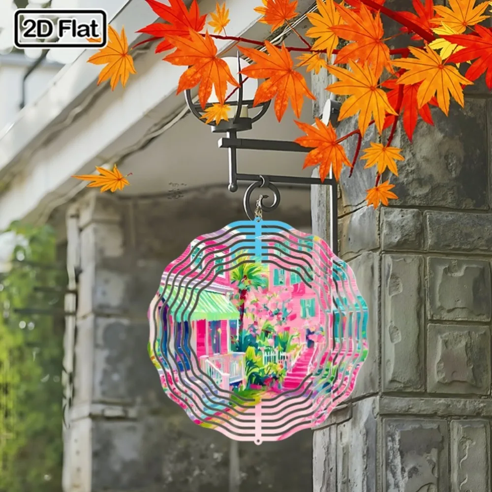 Bohemian Metal Wind Spinner Garden Art Decor 360 Rotating Wind Chime Easter Gift for Outdoor Courtyard Wall