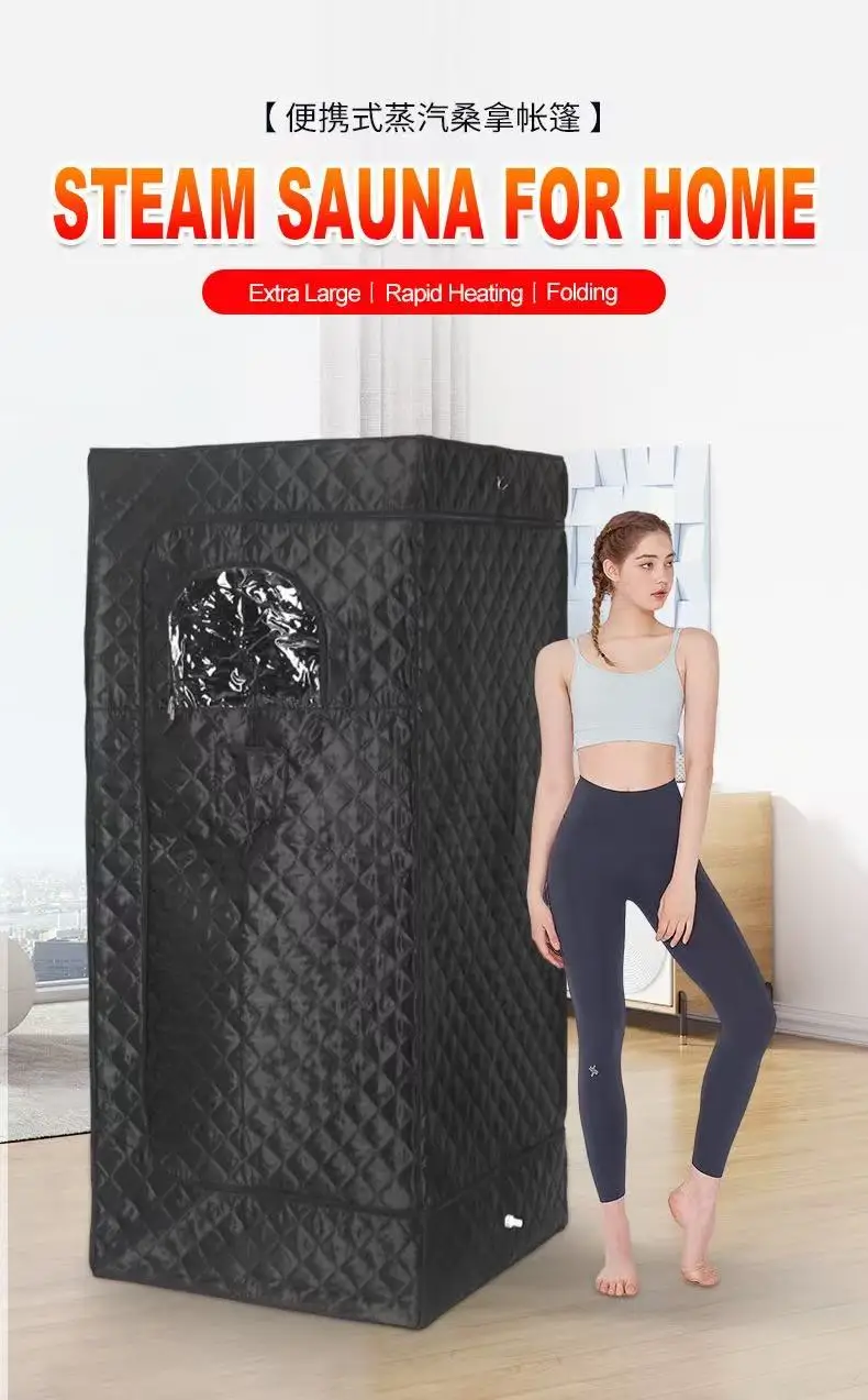 Full Body Steam Sauna Rooms with 3L Steam Pot One Person Sauna Spa with Temperature Remote Control Detox Therapy Sauna Box Tent