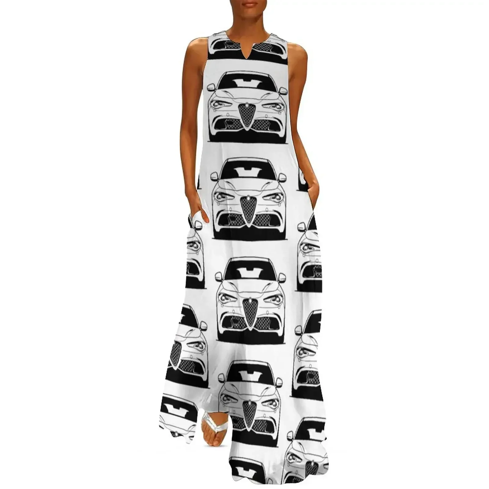 

Romeo Giulia black line Long Dress luxury dress chic and elegant woman dress dresses for prom women's summer 2025