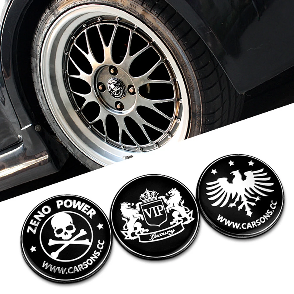 4pcs/Set 2.2inch Car Wheel Center Caps Sticker 56mm Emblem Badge Sticker Wheel Hub Caps Center Cover For Cars