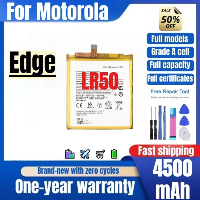 

LR50 for Motorola Edge Phone Battery 0 Cycle High Quality High Capacity Battery Replacement Bateria Grade A Cell with Tools