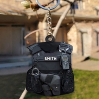 Military-Uniform Car Keychains Acrylic Keychain Women Men Personalized Police-Key Chains Jewelry Bag Charm Ornament