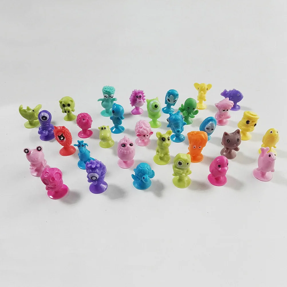 24PCS Cartoon Plastic Sucker Dolls Mini Sucker Animal Toy for Kids Children Toddlers (Random Pattern)