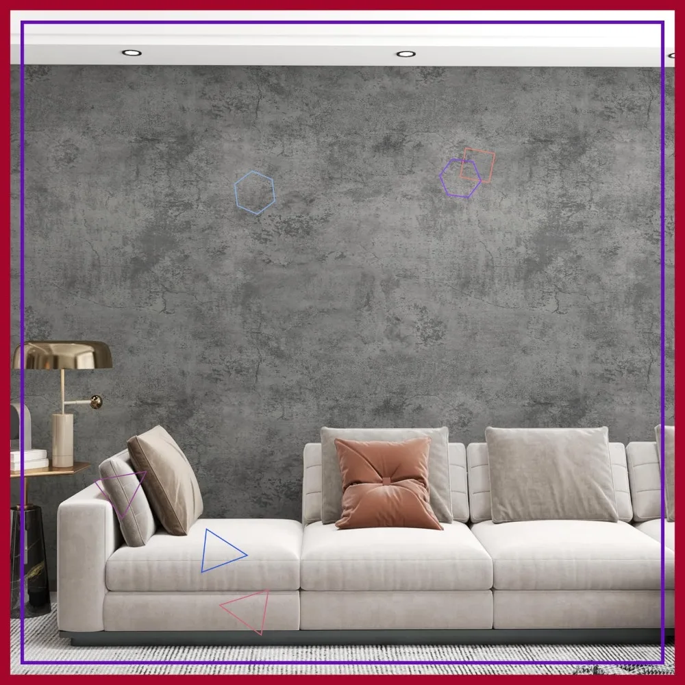 

Grey Concrete Wallpaper Peel Stick 24x708inch Matte Thicken Waterproof Cement Texture Contact Paper for Industrial Style
