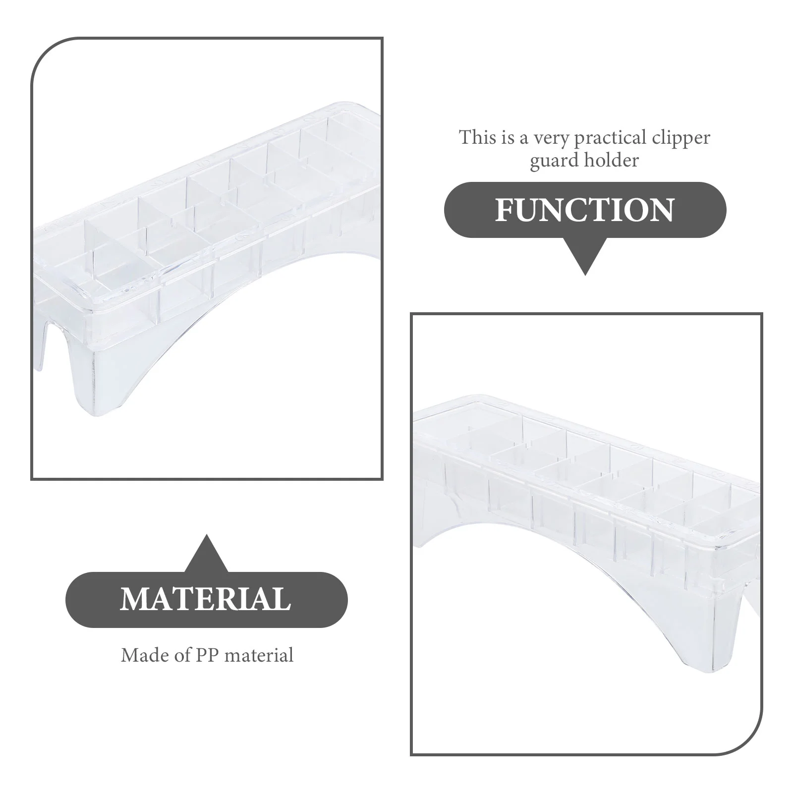 Caja de almacenamiento de peine transparente para cortapelos, 12 peines, estuche recortador, soporte para el cabello, PP, profesional, para salón, uso doméstico