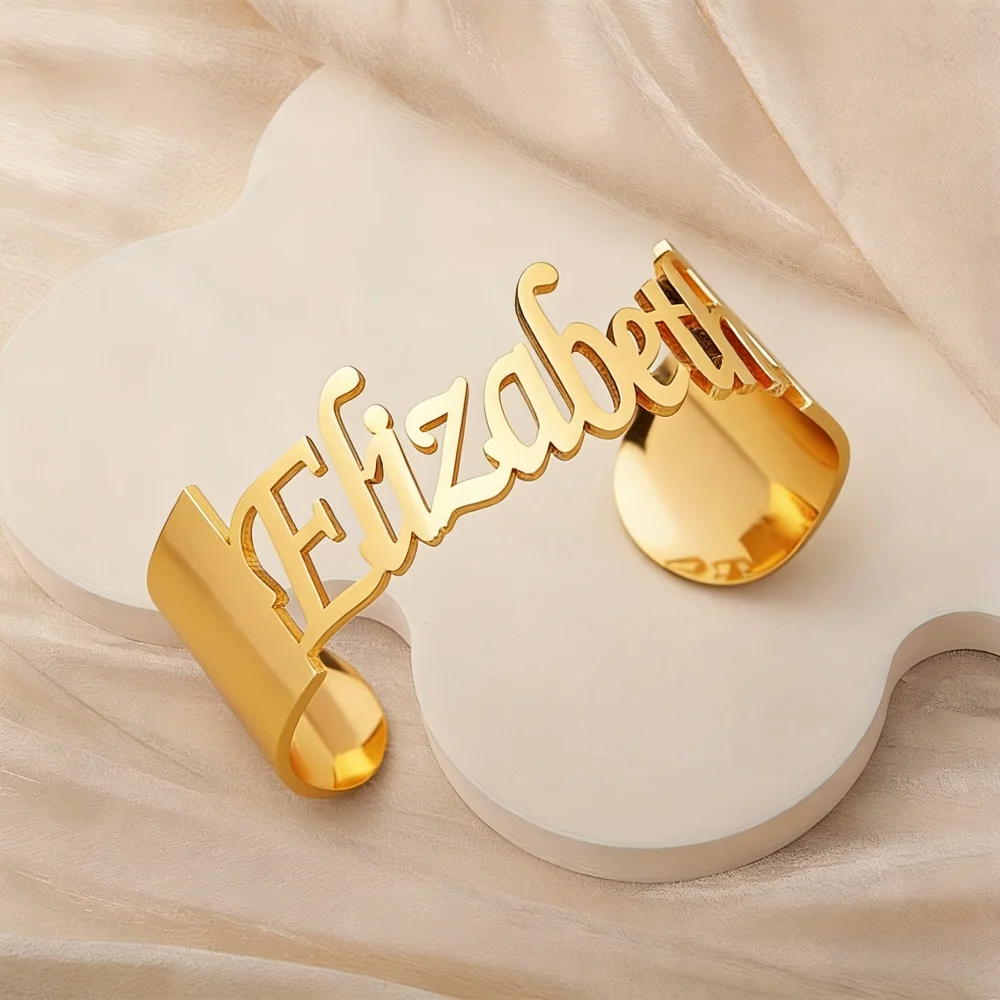 

Индивидуальный браслет-манжета с выгравированным именем, массивный, с инкрустацией, на заказ. Подарок на Рождество, выпускной, День матери.