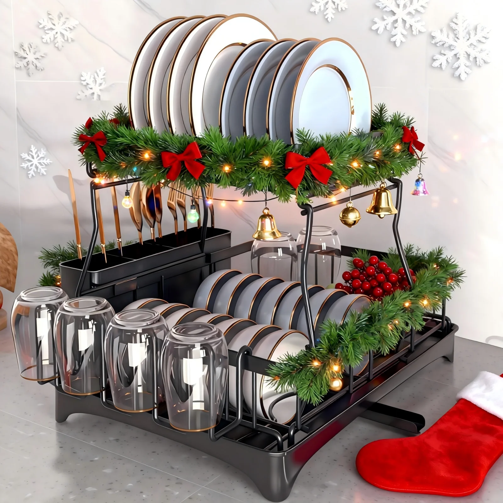 

Кухонная вертикальная полка для хранения тарелок, встроенная платформа для хранения чаш и тарелок, дренажная и влагостойкая