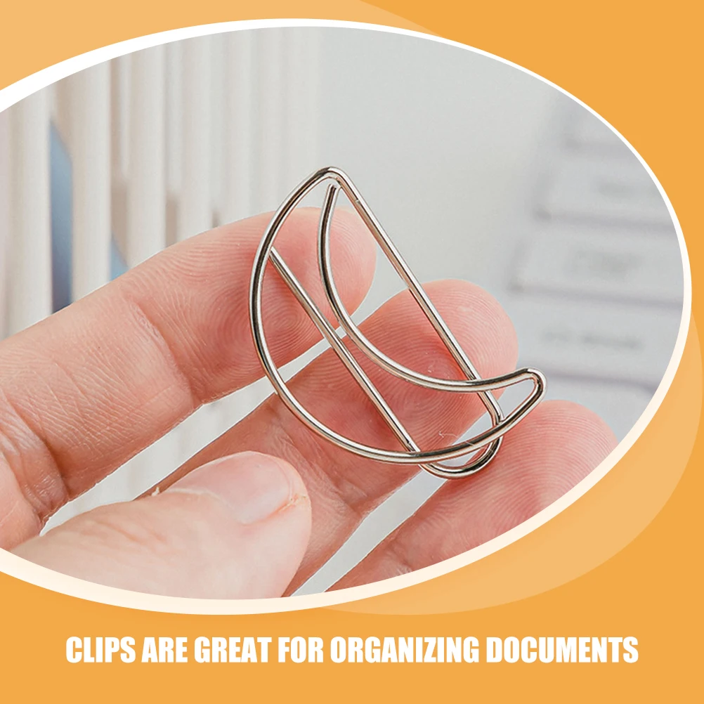 30 Pcs Moon Bookmark Fancy Paper Clips Binder Decorations Desk Receipt Holder Decorative Paperclips