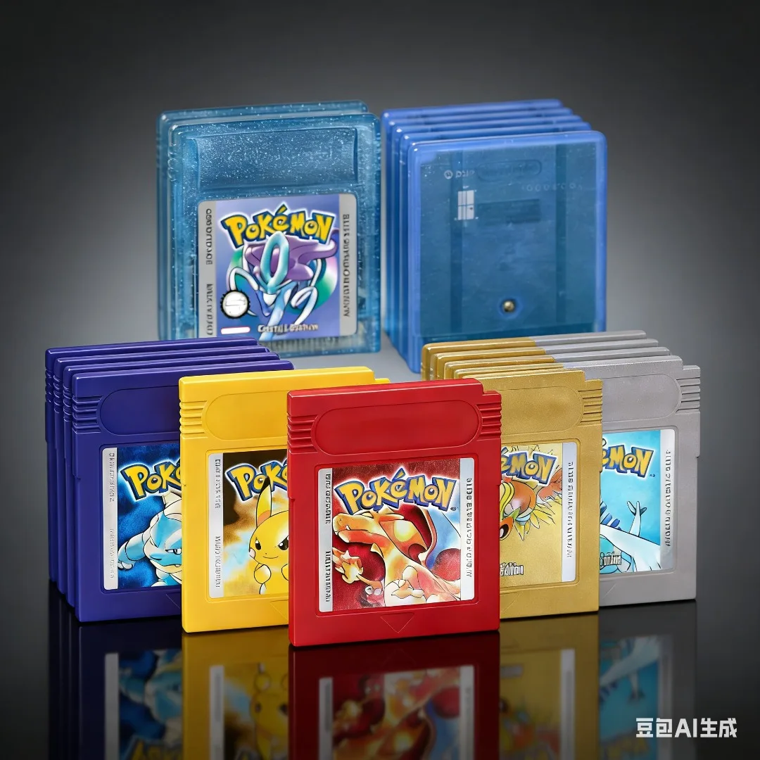Red Blue Crystal Golden Green Silver Yellow Game Card 16 Bit Video Game Cartridge Console Cards For GB/SP