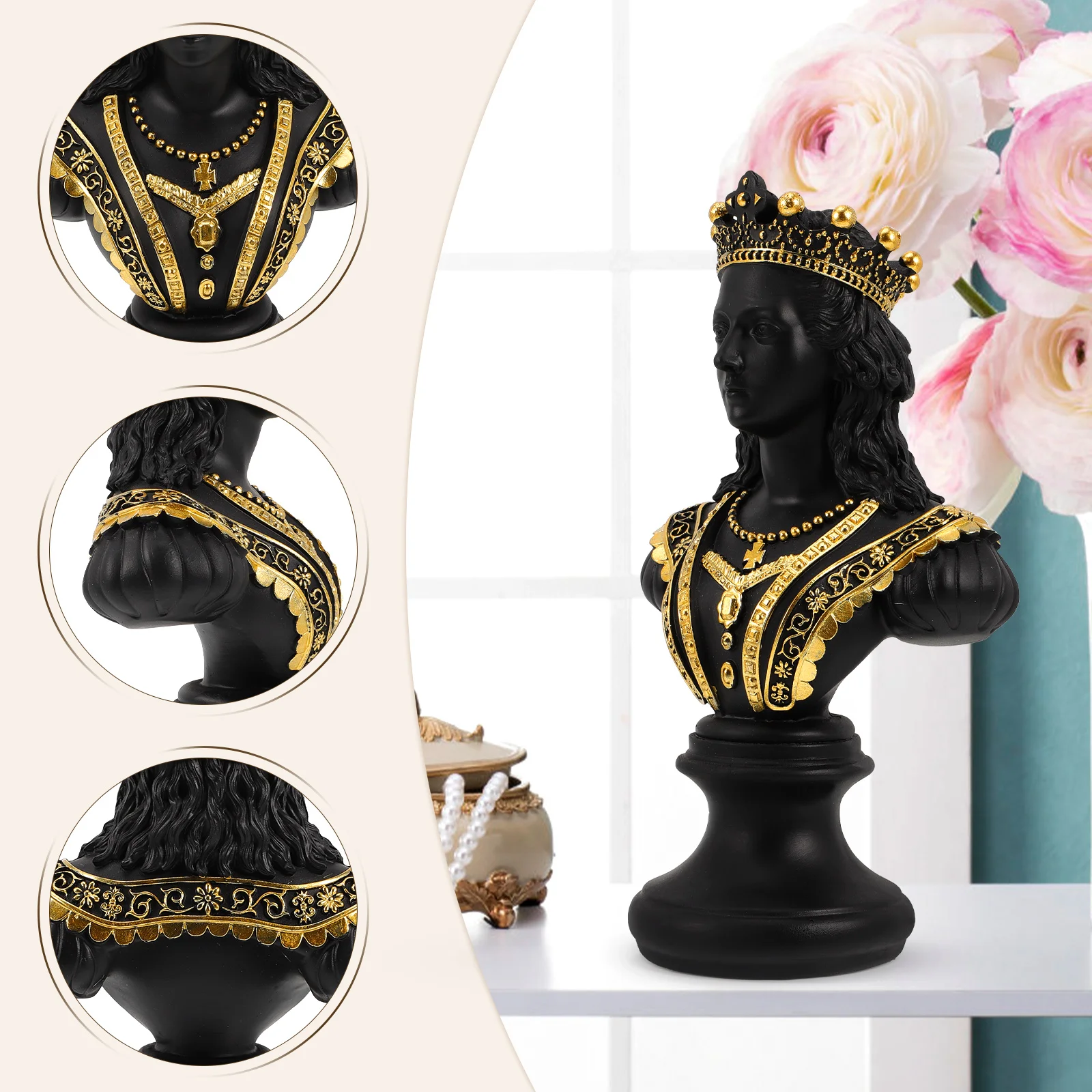 

Synthetic Resin Home Decor Chess Statue Smooth Surface Office Dormitory Decorative Item Luxurious Comfort Elegant Housewarming