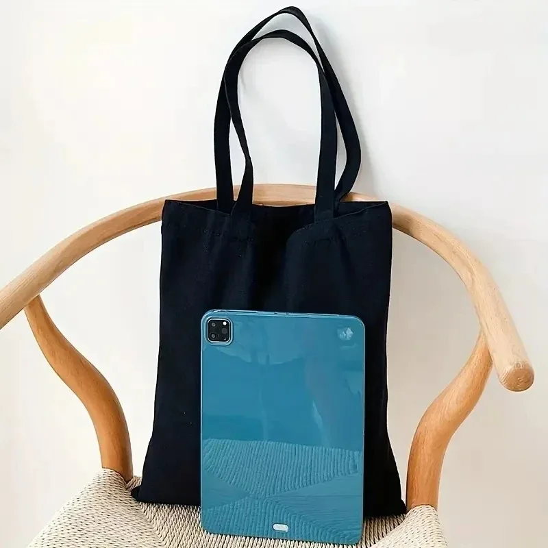 Einfache und lässige, einfarbige Damen-Handtasche mit großer Kapazität für Einkäufe und Reisen. – Detail 7