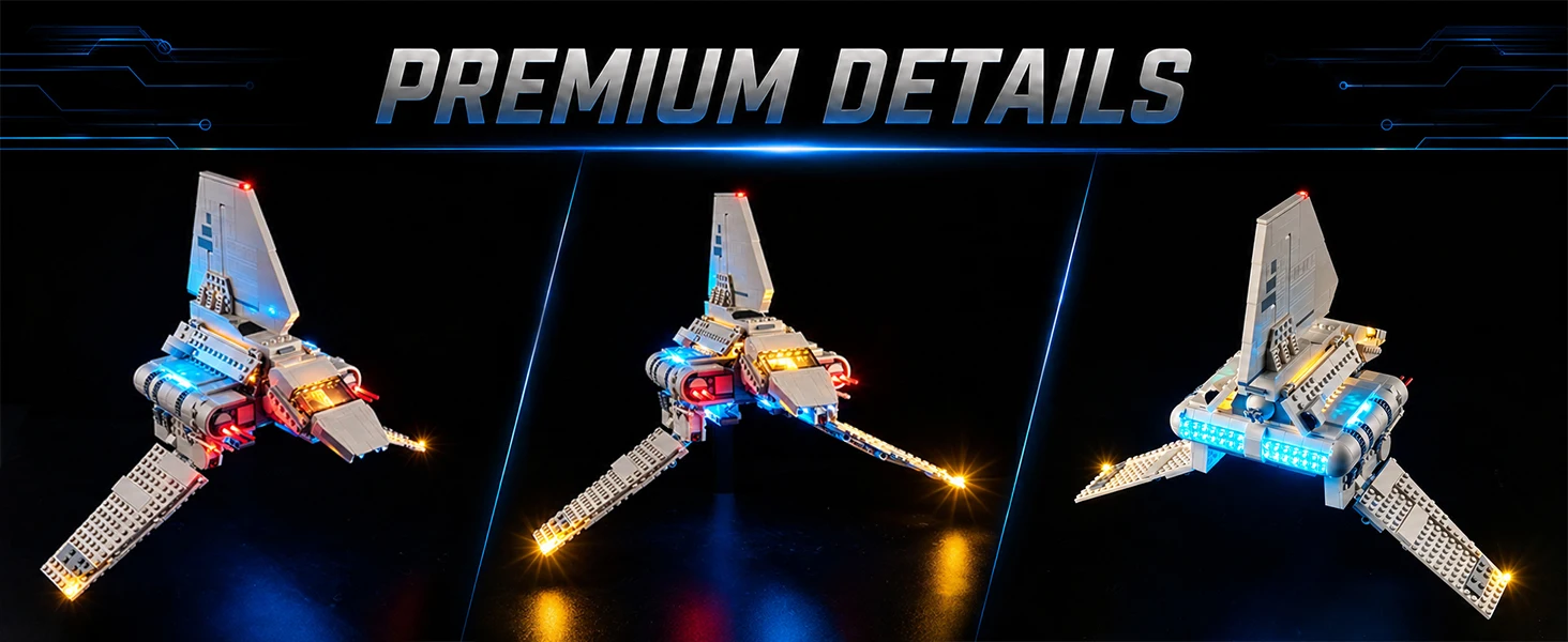 BrickSoul LED-Beleuchtungsset, geeignet für Lego Imperial Lambda-Class Shuttle 75459, Modell, nicht im Lieferumfang enthalten, Bausteine ​​nicht im Lieferumfang enthalten – Detail 9