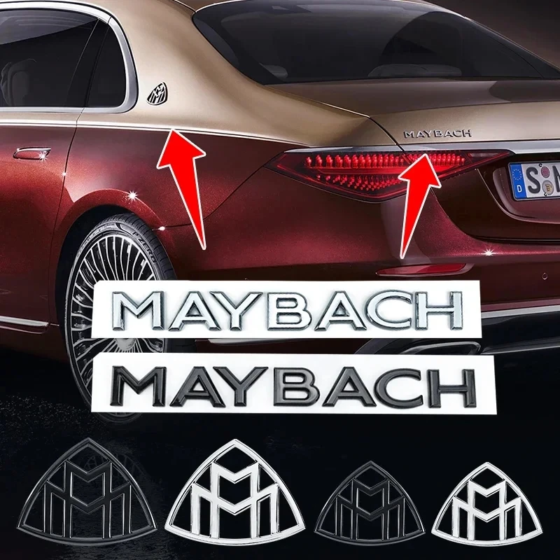 3D ABS for Maybach Car logo Fender side sticker Rear Bumper tail door trunk sticker car rear Emblem sticker styling Accessories