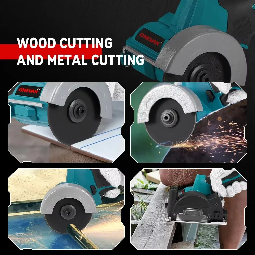 76MM Brushless Cordless Electric Angle Grinder Grinding Cutting Polishing Machine Woodworking Power Tool For Makita 18v Battery