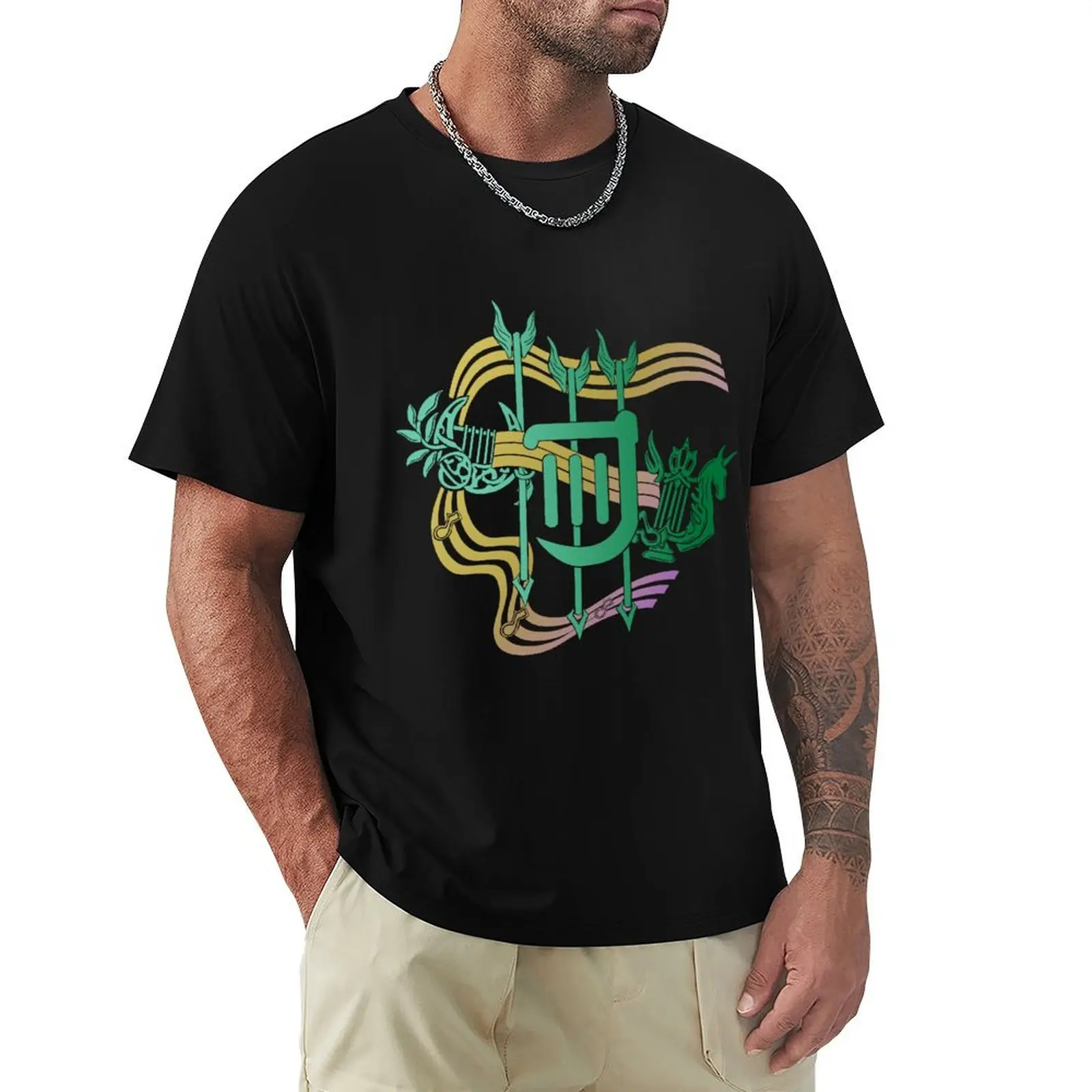 FFXIV Bard Job Symbol [FF Style] T-Shirt Fashion Graphic Tee for Men