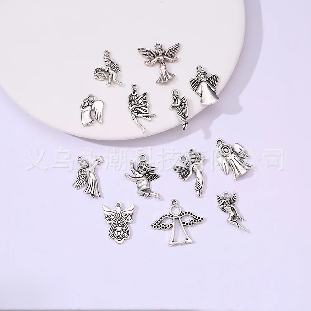 إكسسوارات سلسلة الملاك الأوروبية والأمريكية، المعلقات قلادة سبائك الفضة، وإكسسوارات المجوهرات ذاتية الصنع