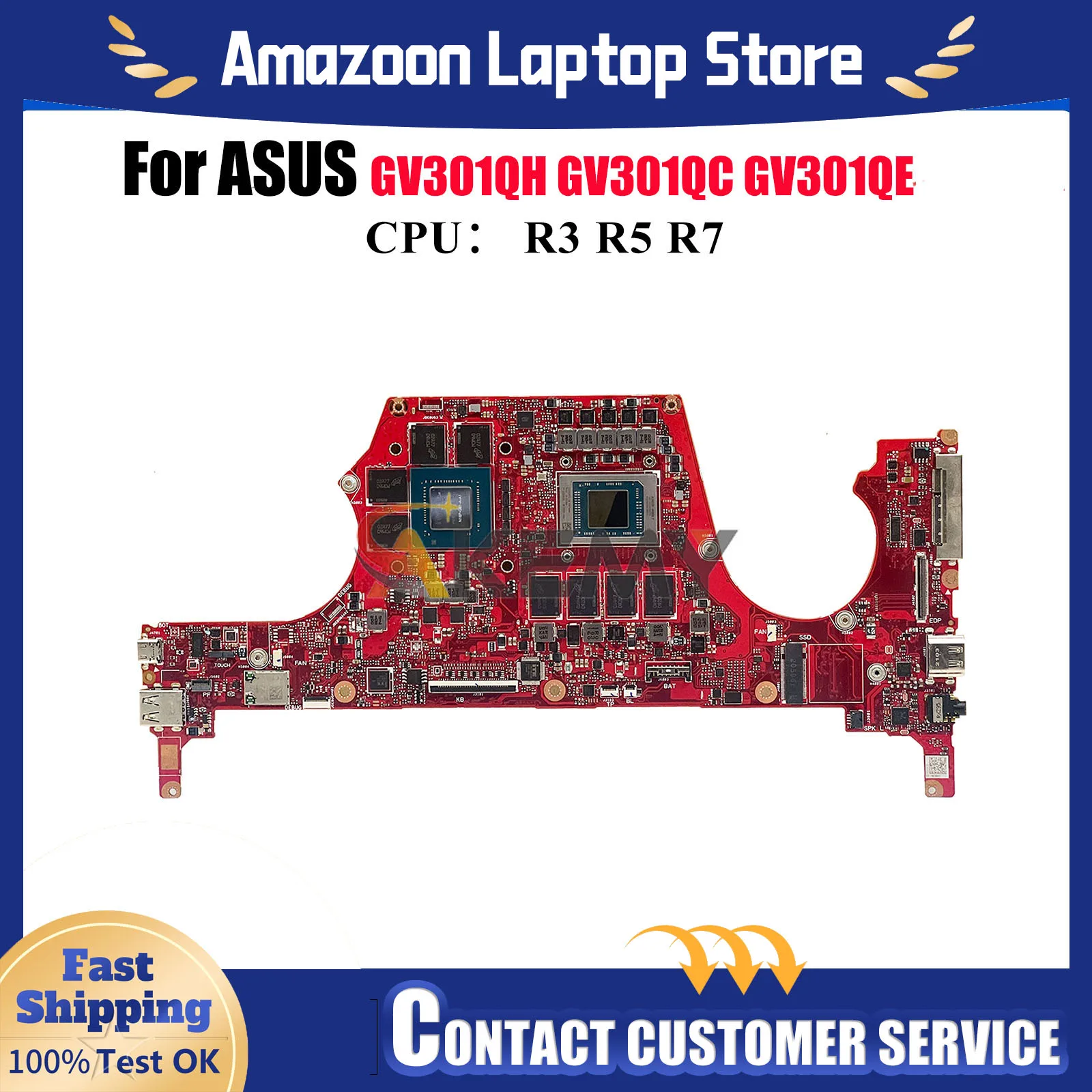 

GV301QH Laptop Motherboard For ASUS ROG GV301Q GV301QH GV301QC GV301QE Notebook Mainboard With R3 R5 R7 CPU 100% tests OK stk