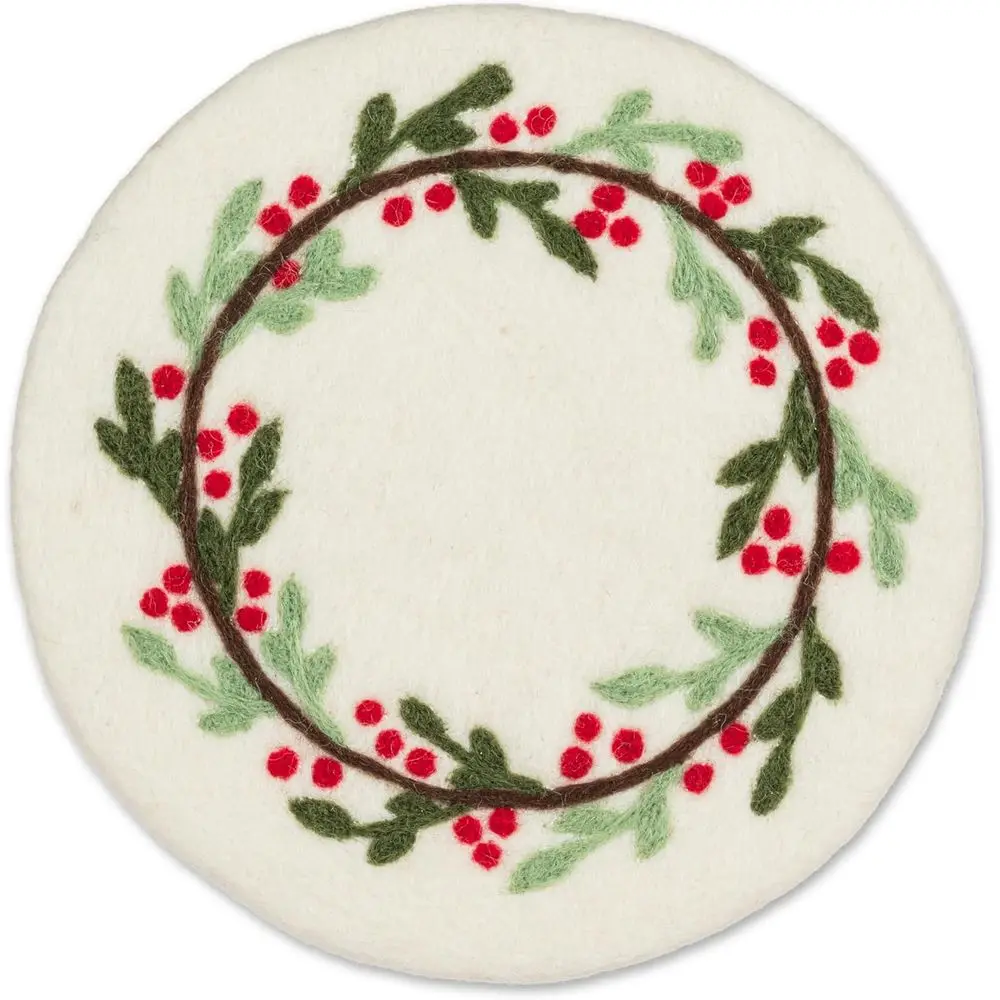 

Подставка для омелы и ягоды из шерсти Непаля, белый/зеленый, диаметр 8,