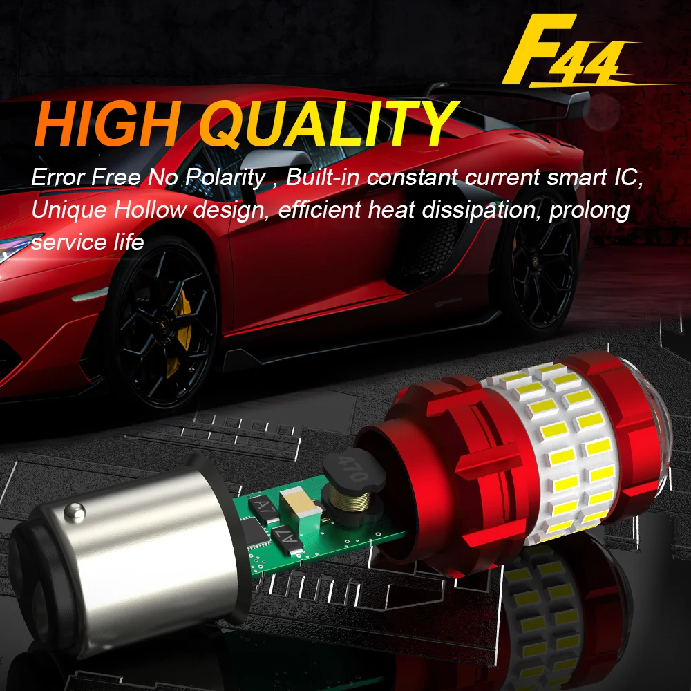 BMTxms-Clignotant LED pour voiture, feu stop, ampoule automatique, Baw15d, pr21/5w, Canbus, Baz15d 1157 P21/4w Bay15d P21 5w Drl, 2 pièces