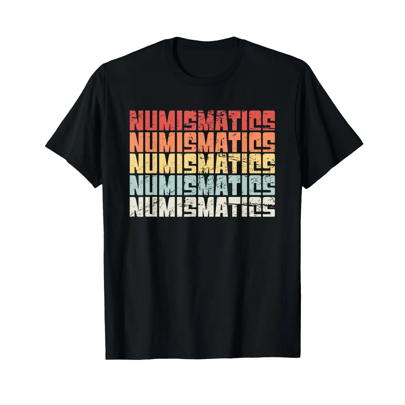 NUMISMATICS Retro Distressed Coin Collecting T Shirt vintage Washed streetwear homme Casual Breathable graphic Stretched