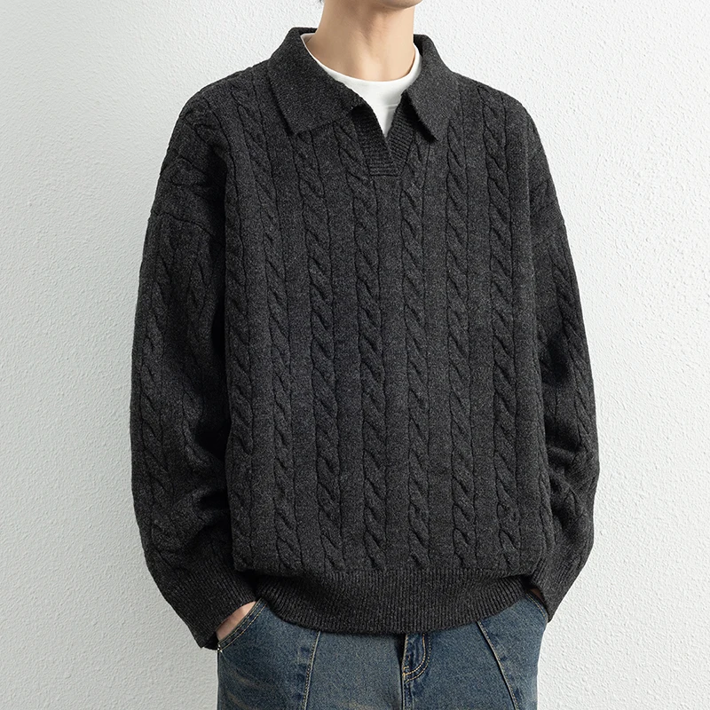 

High Quality Simple Pullover Sweaters Men's and Women's Solid Color Casual Sweaters Men Knitted Warm and Thick Sweater Clothes