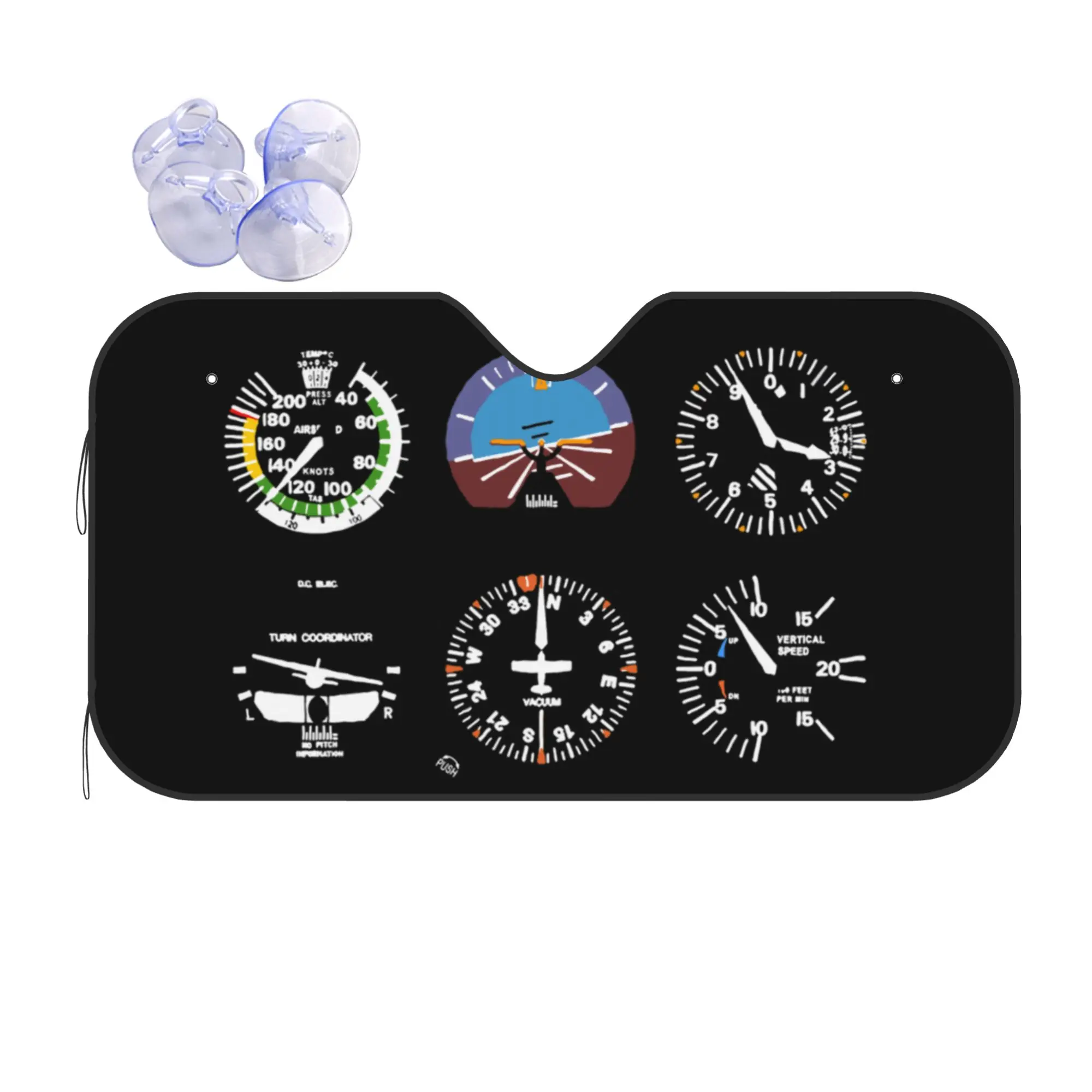 Car Front Windshield Sun Visor Heat Insulation Cover Cockpit Six Dials Flight Simulator Pilot Car Sun Shade Car Solar Protection