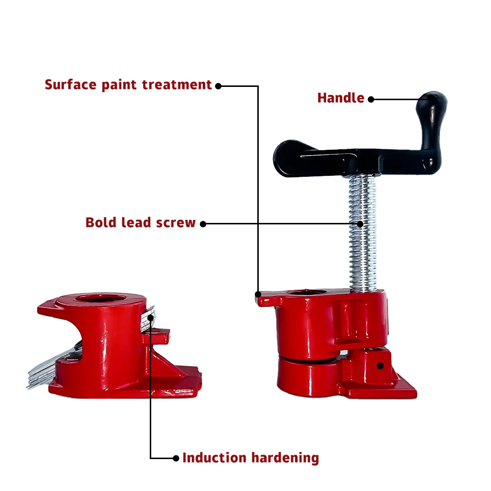 Abrazadera de tubo de alta resistencia de 1/2 "y 3/4", juego de abrazaderas de tubo para pegar madera, tablero de carpintería, accesorio de plataforma, herramienta manual de carpintero