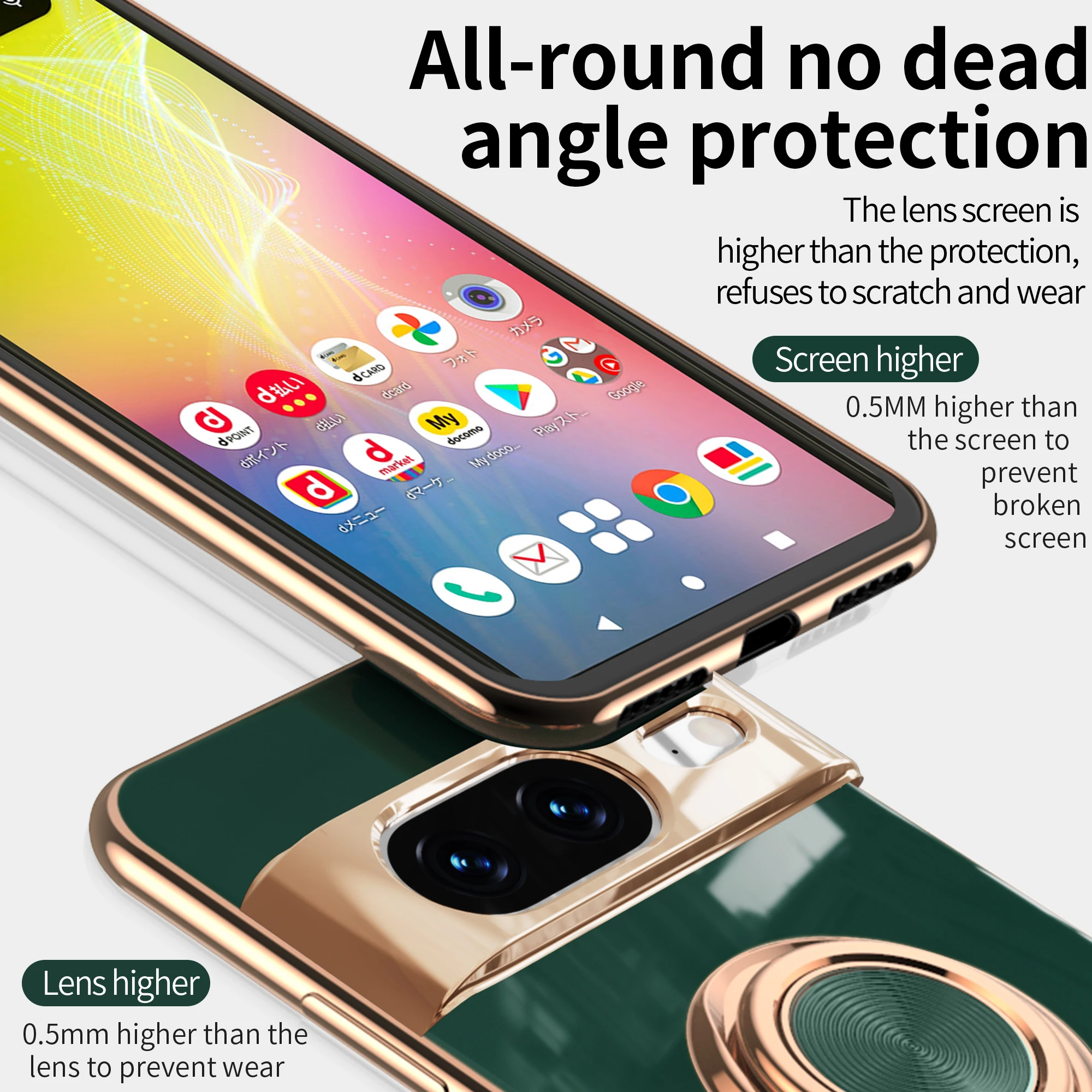 Electroplating Magnetic Ring Bracket Phone Case for Google Pixel 9Pro 9 8Pro 8A 8 7Pro 7A 7 6A 5A Shockproof Protection Cover