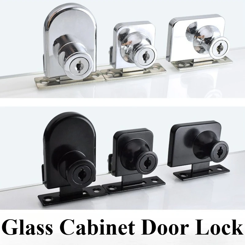 Open Zinc Alloy Glass Door Lock - Double Door Display Cabinet Lock