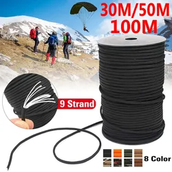 550 Paracord Rope 100M 50M 30M 9 Strand 4mm Parachute Cord Outdoor Camping Survival Gear DIY Bracelet Tent Line