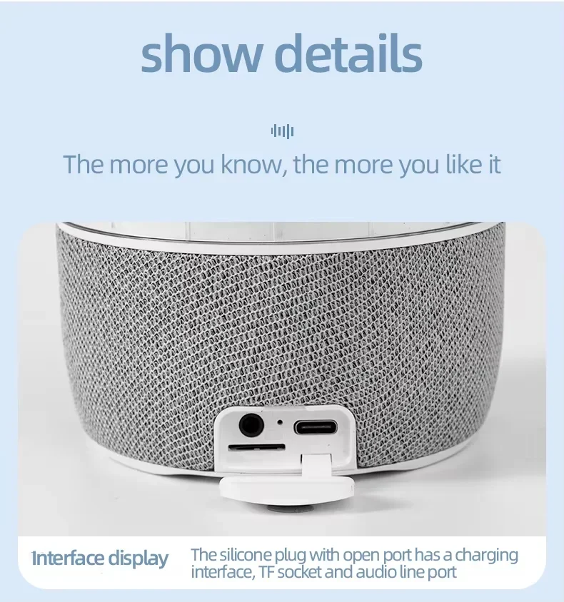 Novo ruído branco led medusa aquário luz noturna 7 cores mudando com 4 modo de luz lâmpada medusa alto-falante bluetooth