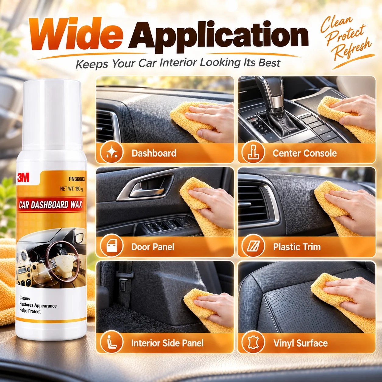 3M PN36083 Dashboard Wax Car I - Trim Restorer Plastic 评论和价格