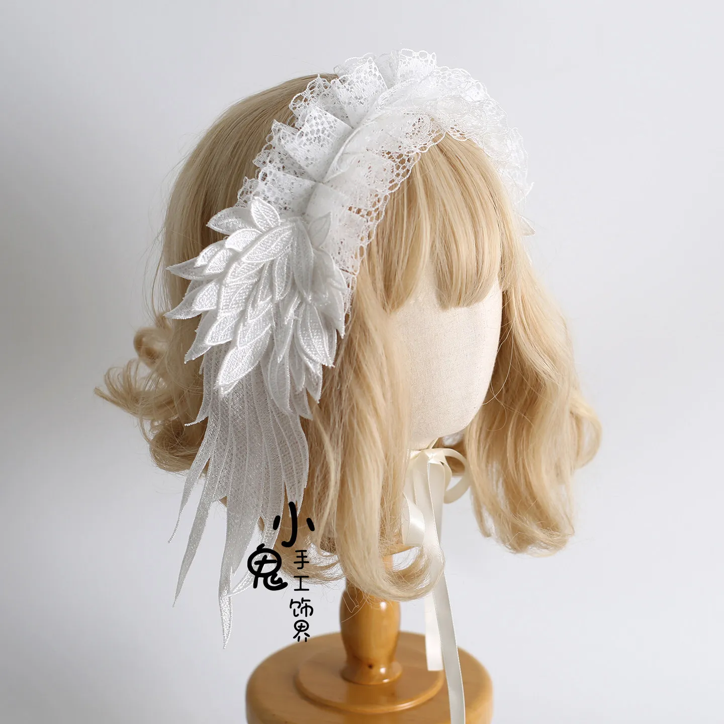 

Black and White Lolita Wings Headband Gothic Dark Subculture Headbands Original Lolita Headband