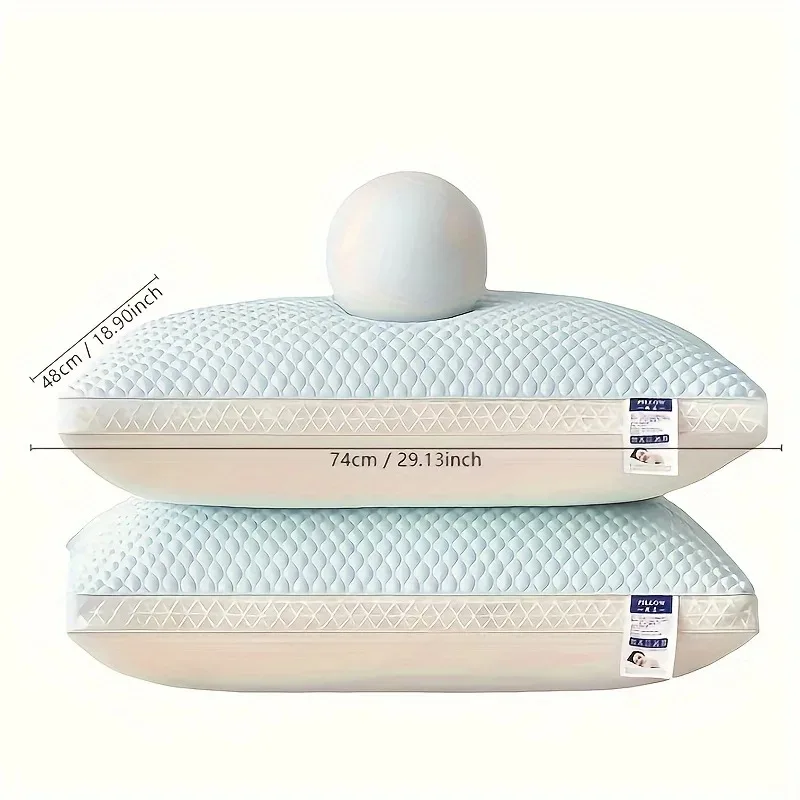 2 Piece Set of Cool Breathable Tofu Pillows Ergonomic Neck and Spine Support Sleep Aid Helps You Fall Asleep Easily