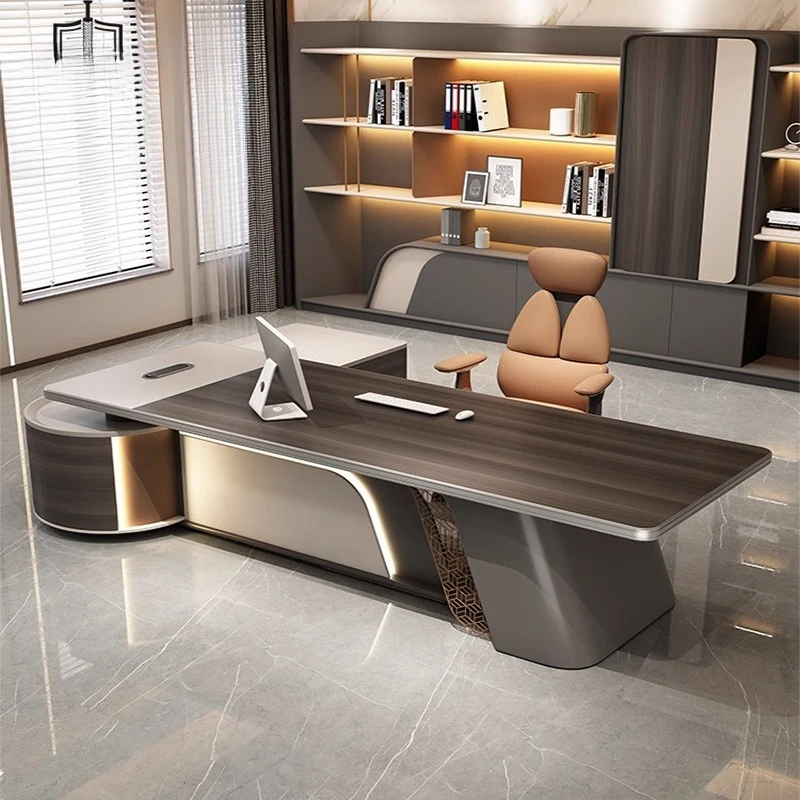 Modern Atmosphere Office President's Desk Advanced Sense Large Class Chairperson's Desk and Chairs Light Luxury Office Furniture