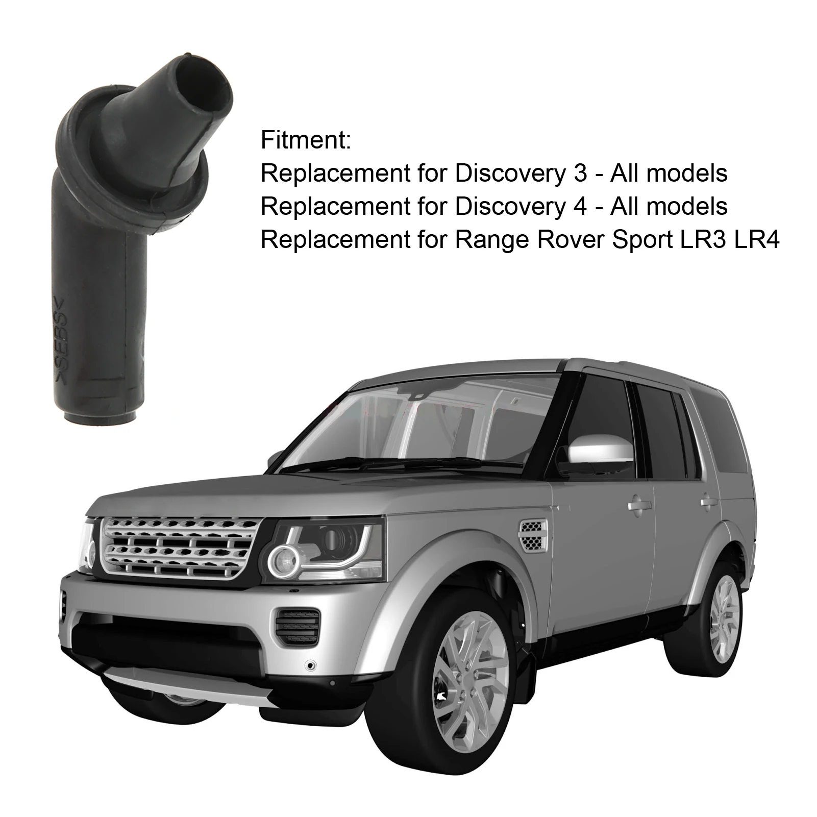 فتحة سقف استنزاف وصلة أنابيب فتحة سقف استنزاف أنبوب موصل EEH500100 المطاط الأسود استبدال للرياضة LR3 LR4 #1