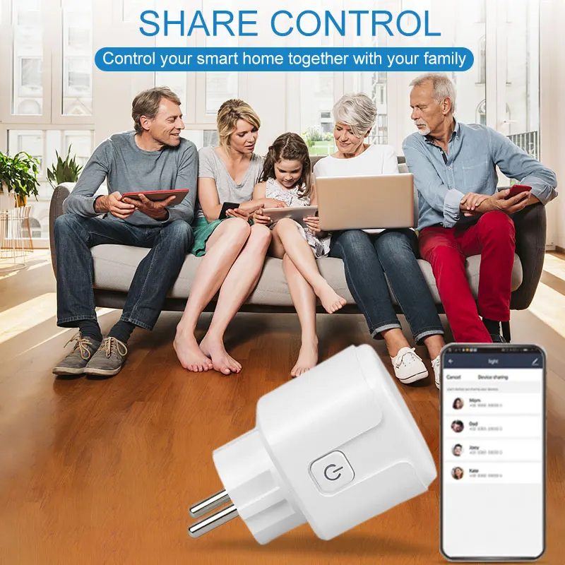 Tuya WiFi Smart Plug Ewelink 16A/20A EU Smart Socket With Power Monitoring Timing Voice Control Via Alexa Google Home Yandex