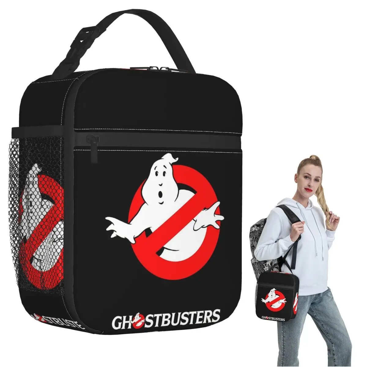 

Изолированная сумка для обеда с логотипом GhostBusters для женщин и детей, портативные коробки для еды, термосумка для обеда