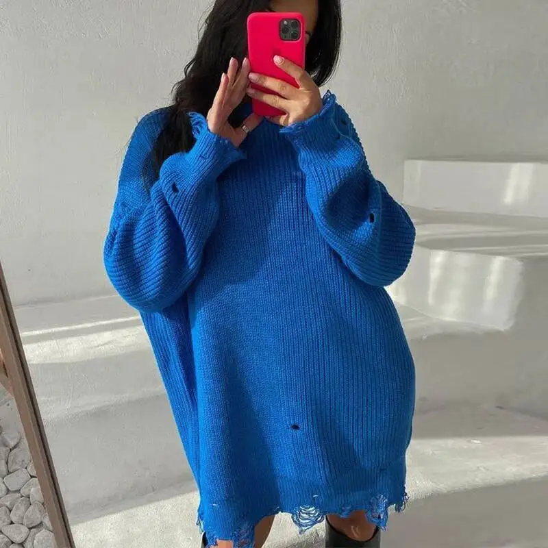 ZMEENNA Solid Color Long Sleeve Hollow Out Round Collar Knitting Sweater For Women 2025 Autumn Fashion Female New Tops ZM4056