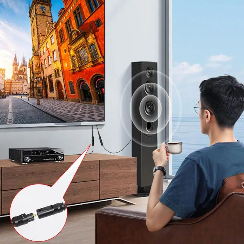 1 قطعة الألياف البصرية الرقمية مقسم صوت 1x2 مقسم صوت رقمي Toslink 1 ذكر المدخلات 2 أنثى الناتج للمسرح المنزلي #5