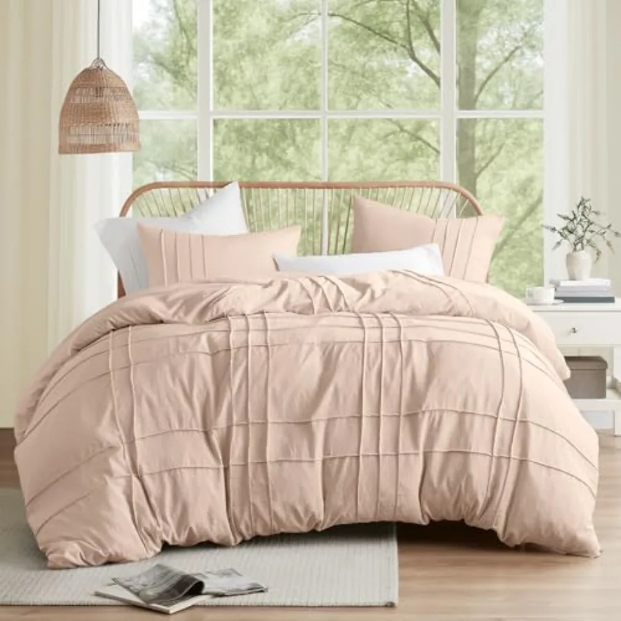 

Комплект пододеяльников Blush Size - 3 предмета, плиссированный пододеяльник с декоративной строчкой, всесезонный, легкий, ультрамягкий, предварительно стираный, из микрофибры B